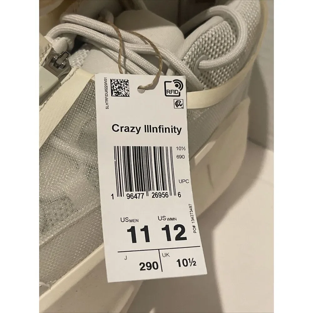 Adidas Originals Crazy IIInfinity‎ Orbit Grey/Chalk White IH2663 Men's Size 11